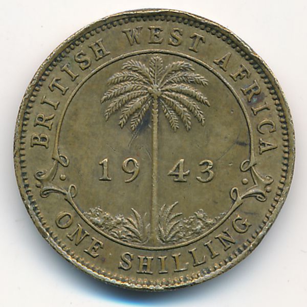 Британская Западная Африка, 1 шиллинг (1943 г.)
