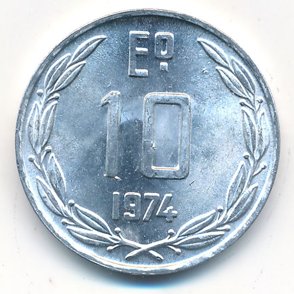 Чили, 10 эскудо (1974 г.)