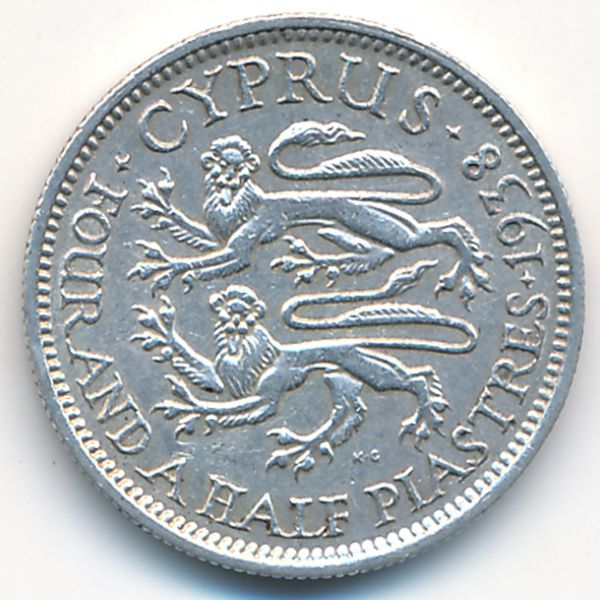 Кипр, 4 1/2 пиастра (1938 г.)
