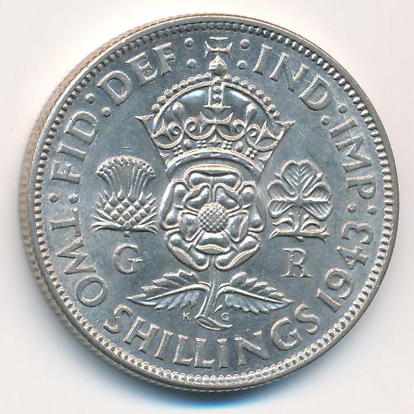 Великобритания, 2 шиллинга (1943 г.)