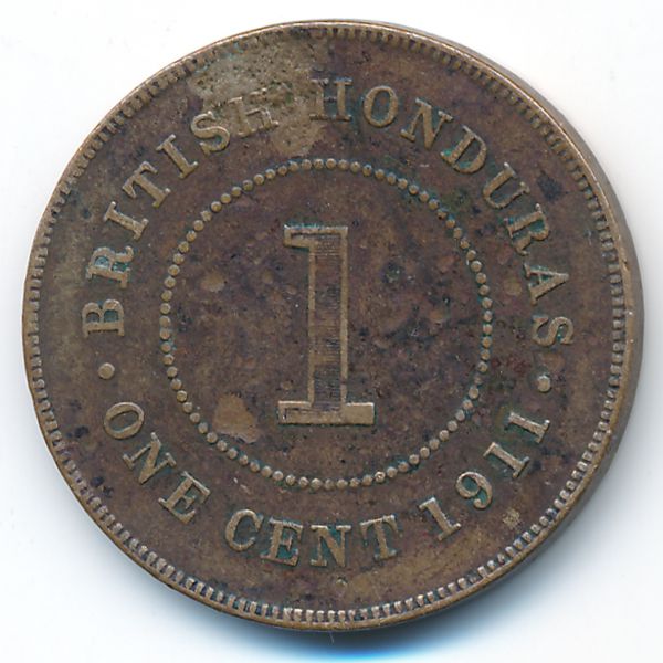 Британский Гондурас, 1 цент (1911 г.)