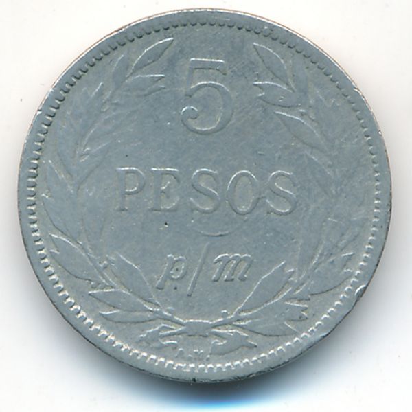 Колумбия, 5 песо (1907 г.)