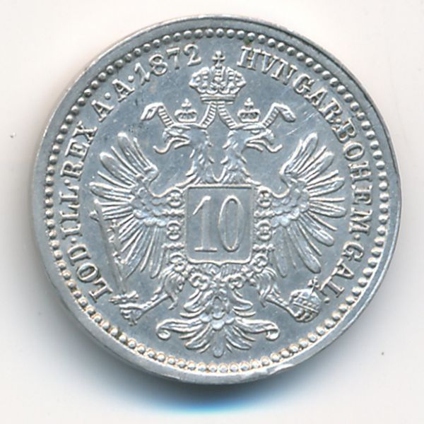 Австрия, 10 крейцеров (1872 г.)