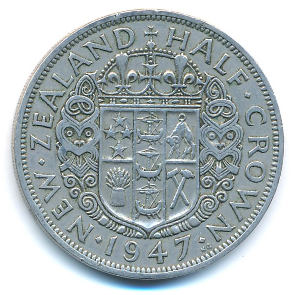 Новая Зеландия, 1/2 кроны (1947 г.)