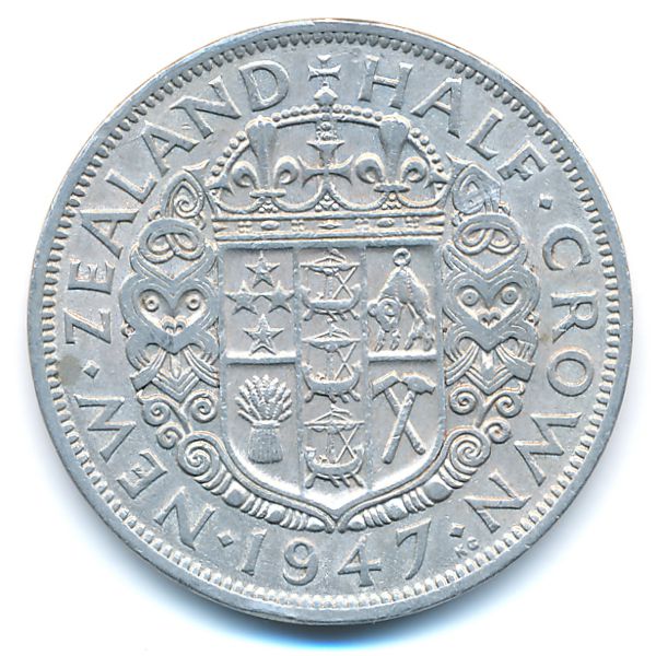 Новая Зеландия, 1/2 кроны (1947 г.)