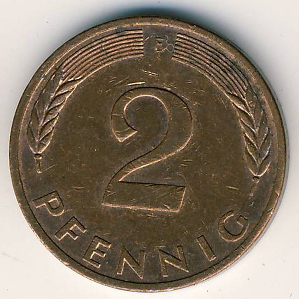 ФРГ, 2 пфеннига (1977 г.)