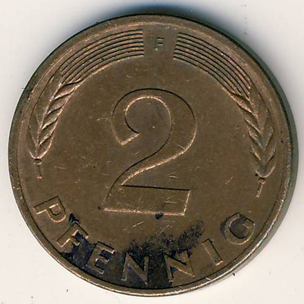 ФРГ, 2 пфеннига (1977 г.)