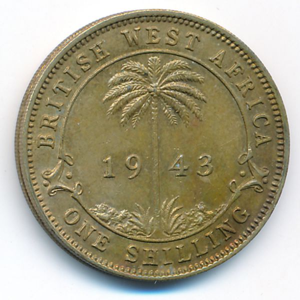 Британская Западная Африка, 1 шиллинг (1943 г.)