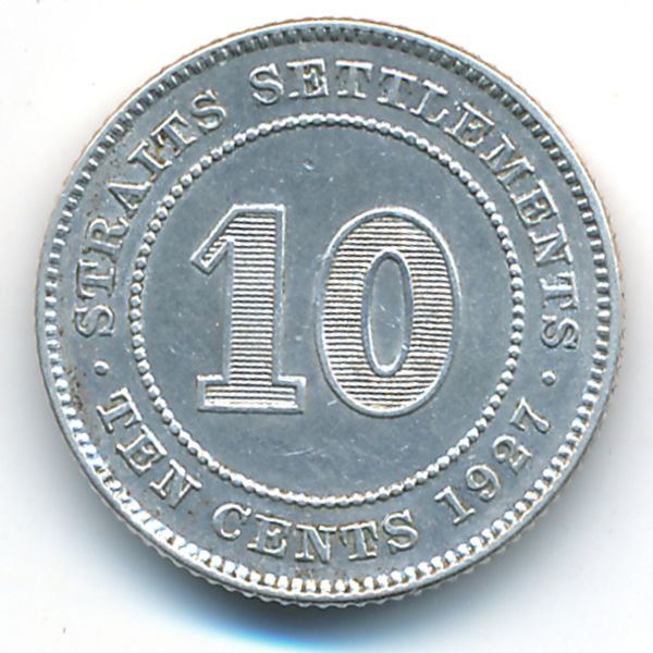 Стрейтс-Сетлментс, 10 центов (1927 г.)
