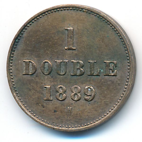 Гернси, 1 дубль (1889 г.)