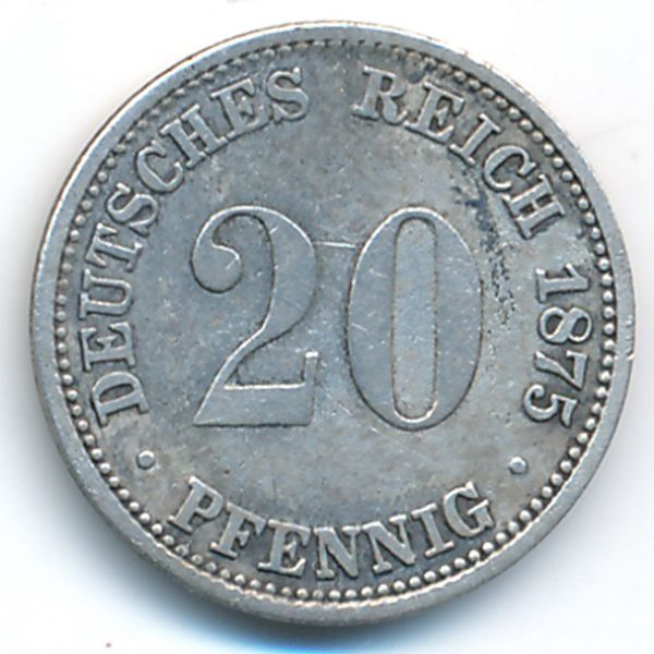 Германия, 20 пфеннигов (1875 г.)