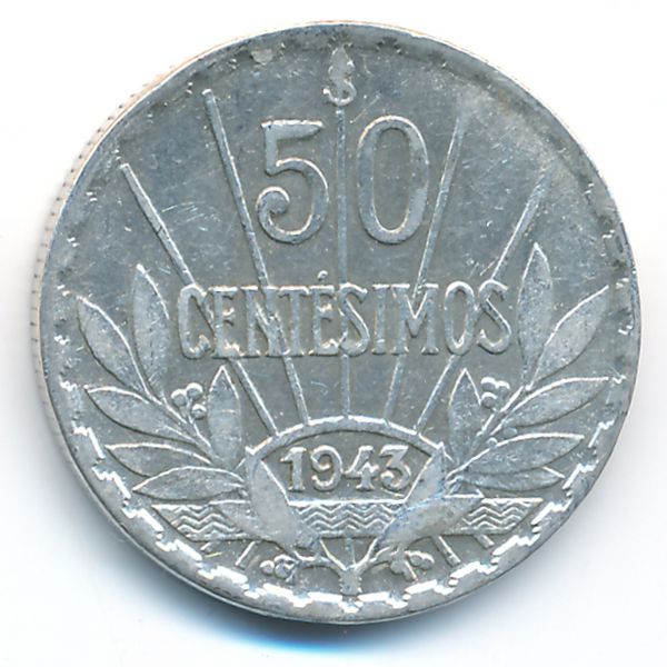 Уругвай, 50 сентесимо (1943 г.)