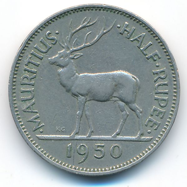 Маврикий, 1/2 рупии (1950 г.)