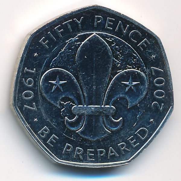 Великобритания, 50 пенсов (2007 г.)