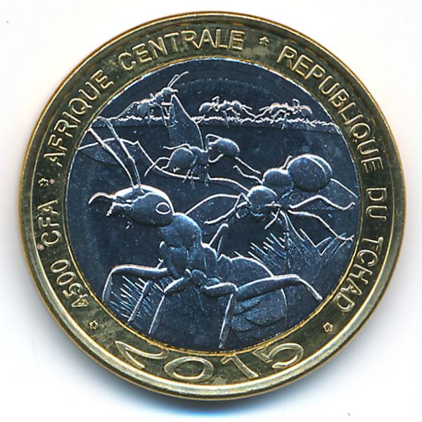 Чад., 4500 франков КФА (2015 г.)