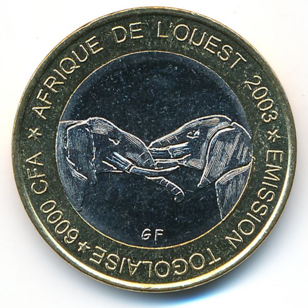 Того., 6000 франков КФА (2003 г.)
