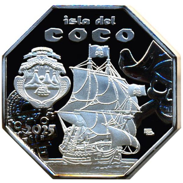 Остров Кокос., 250 пиастров (2025 г.)