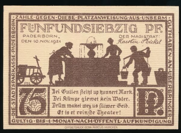 Нотгельды Германии, 75 пфеннигов (1921 г.)