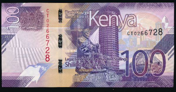 Кения, 100 шиллингов (2019 г.)