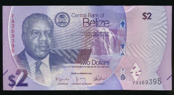 Белиз, 2 доллара (2025 г.)