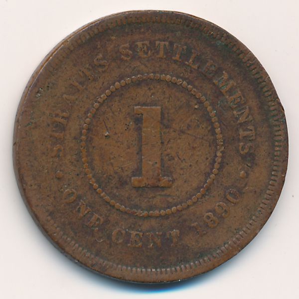 Стрейтс-Сетлментс, 1 цент (1890 г.)