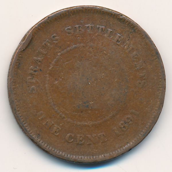 Стрейтс-Сетлментс, 1 цент (1891 г.)