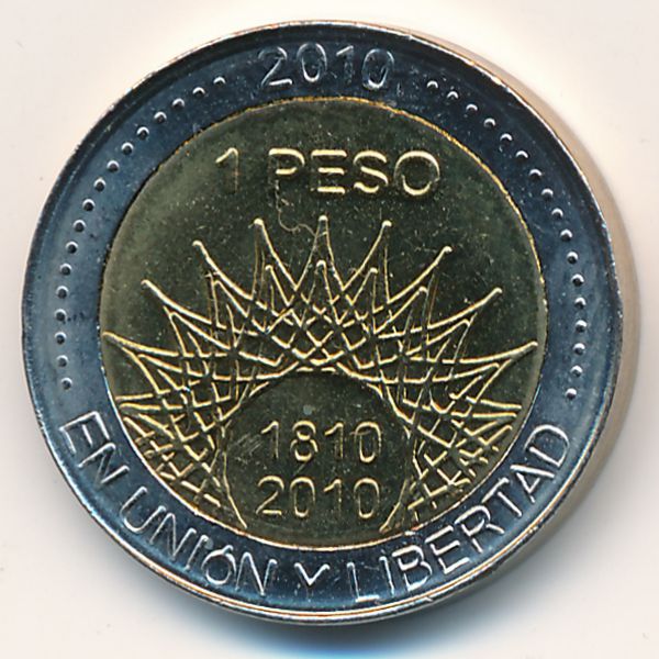 Аргентина, 1 песо (2010 г.)