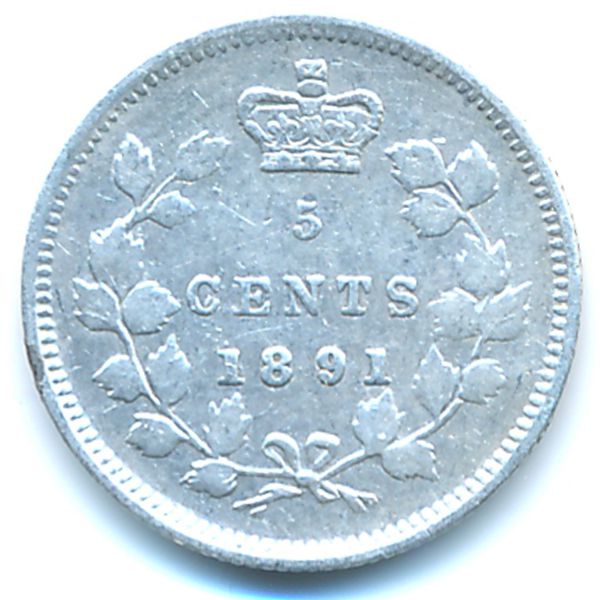 Канада, 5 центов (1891 г.)