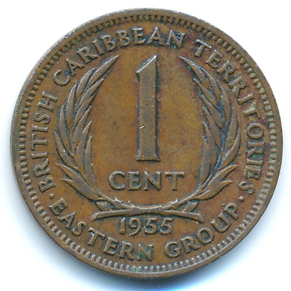 Восточные Карибы, 1 цент (1955 г.)
