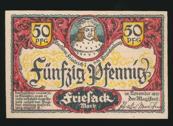 Нотгельды Германии, 50 пфеннигов (1921 г.)