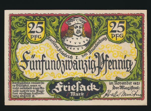 Нотгельды Германии, 25 пфеннигов (1921 г.)