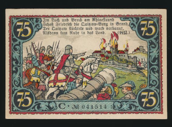 Нотгельды Германии, 75 пфеннигов (1921 г.)