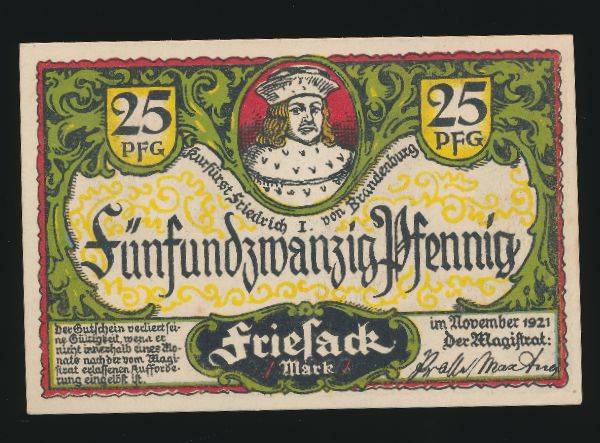 Нотгельды Германии, 25 пфеннигов (1921 г.)