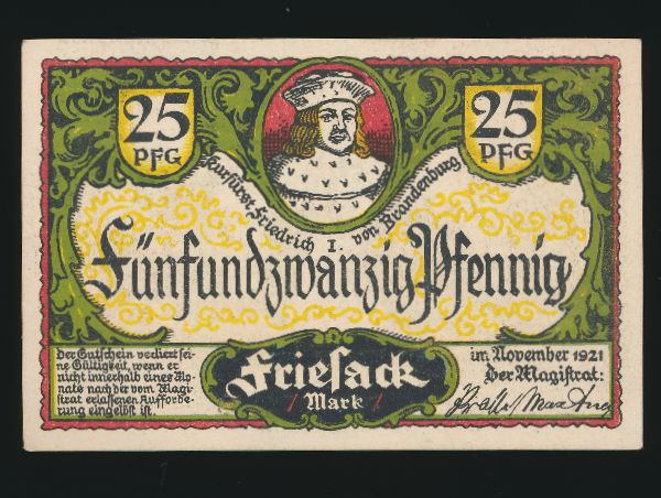 Нотгельды Германии, 25 пфеннигов (1921 г.)