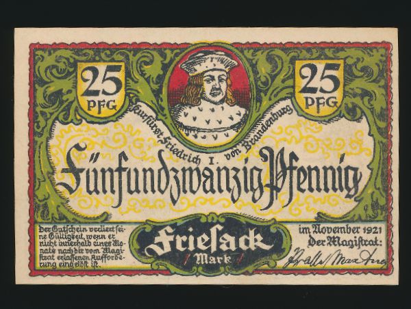 Нотгельды Германии, 25 пфеннигов (1921 г.)