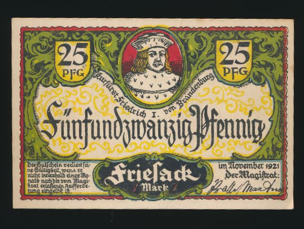 Нотгельды Германии, 25 пфеннигов (1921 г.)