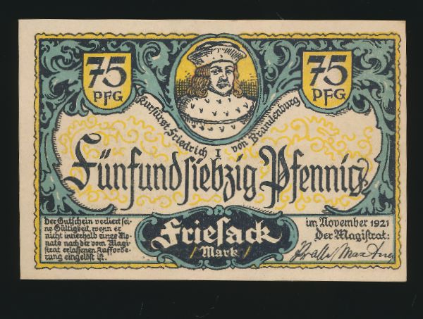 Нотгельды Германии, 75 пфеннигов (1921 г.)