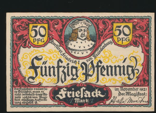 Нотгельды Германии, 50 пфеннигов (1921 г.)