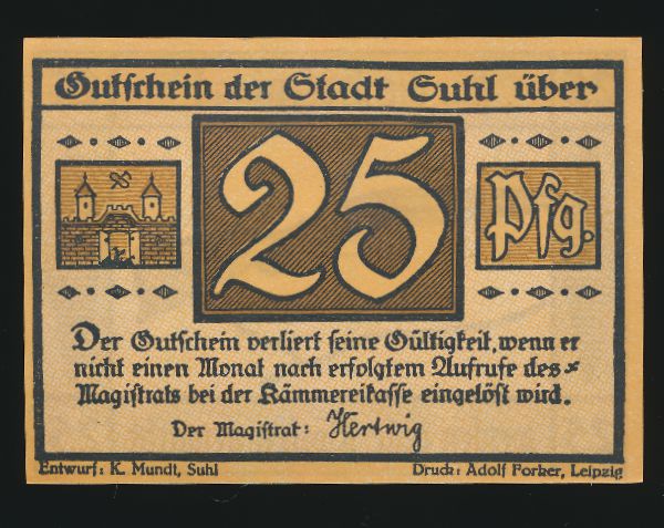 Нотгельды Германии, 25 пфеннигов (1921 г.)