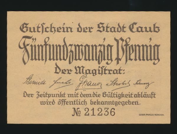 Нотгельды Германии, 25 пфеннигов