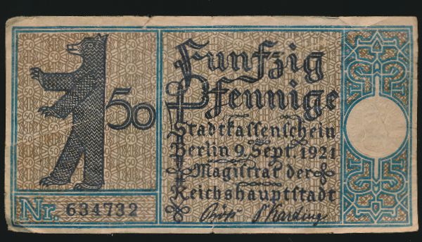 Нотгельды Германии, 50 пфеннигов (1921 г.)