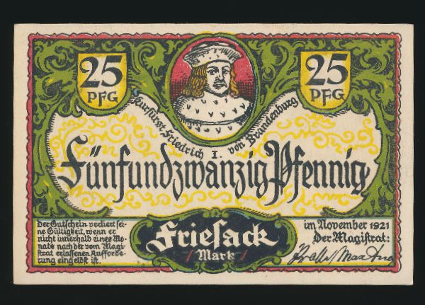 Нотгельды Германии, 25 пфеннигов (1921 г.)