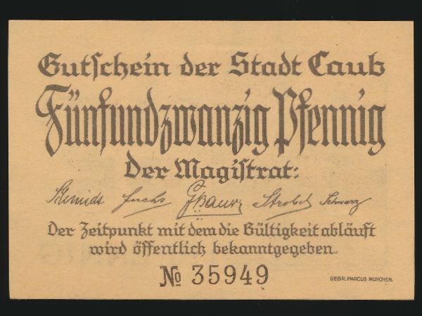 Нотгельды Германии, 25 пфеннигов