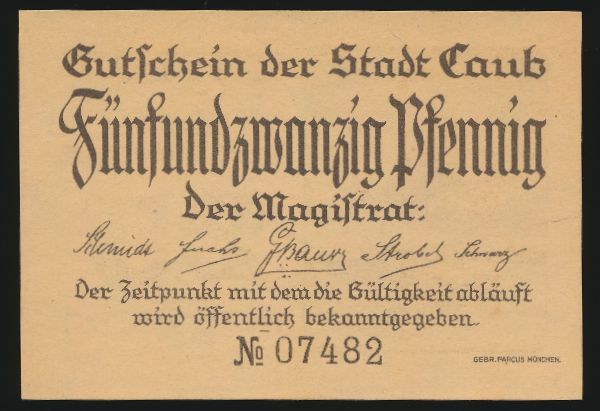 Нотгельды Германии, 25 пфеннигов