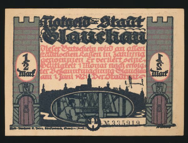 Нотгельды Германии, 1/2 марки (1921 г.)