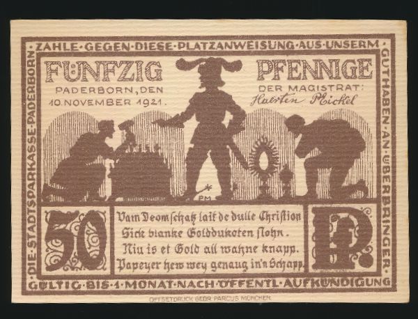 Нотгельды Германии, 50 пфеннигов (1921 г.)