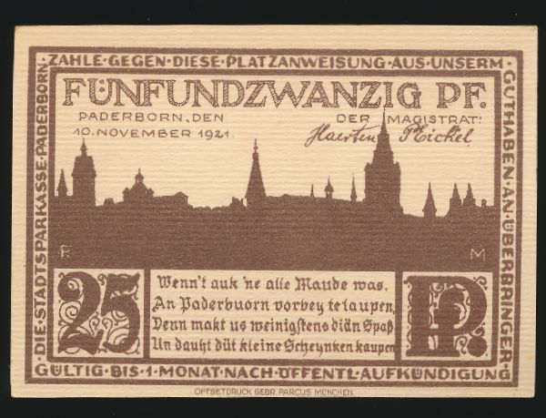 Нотгельды Германии, 25 пфеннигов (1921 г.)