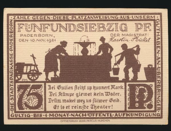 Нотгельды Германии, 75 пфеннигов (1921 г.)