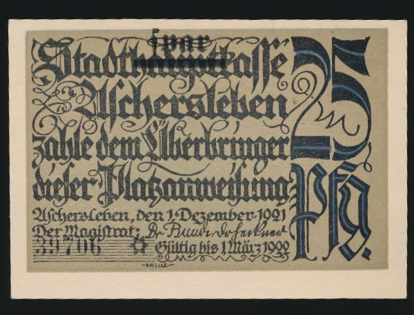Нотгельды Германии, 25 пфеннигов (1921 г.)