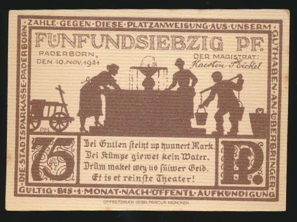 Нотгельды Германии, 75 пфеннигов (1921 г.)